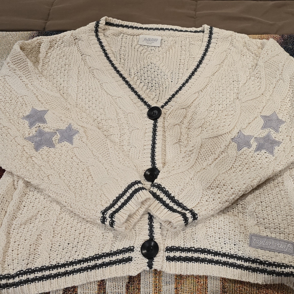 Taylor Swift Women's Cream Cardigan with Star Details
